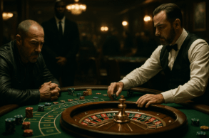 Jugador observando ruleta en PinUp casino Honduras con ambiente cinematográfico
